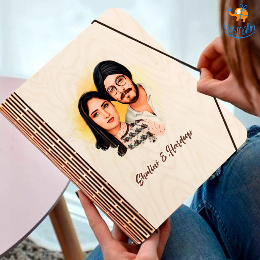 Chitra Chaya Personalized Photo Art Wooden Binder With Elastic Strap | COD Not Available