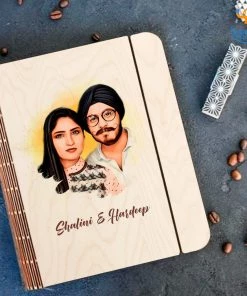 Chitra Chaya Personalized Photo Art Wooden Binder With Elastic Strap | COD Not Available