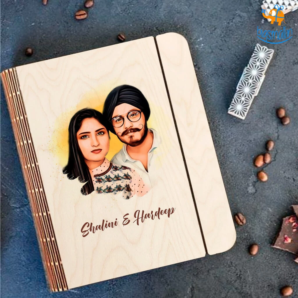 Chitra Chaya Personalized Photo Art Wooden Binder With Elastic Strap | COD Not Available