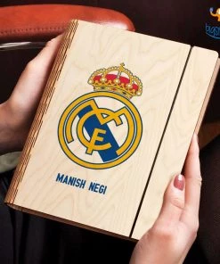 Chitra Chaya Personalized Real Madrid Wooden Binder With Elastic Strap | COD Not Available