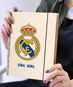 Chitra Chaya Personalized Real Madrid Wooden Binder With Elastic Strap | COD Not Available