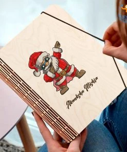 Chitra Chaya Personalized Santa Wooden Binder With Elastic Strap | COD Not Available