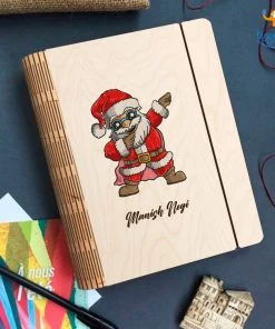 Chitra Chaya Personalized Santa Wooden Binder With Elastic Strap | COD Not Available