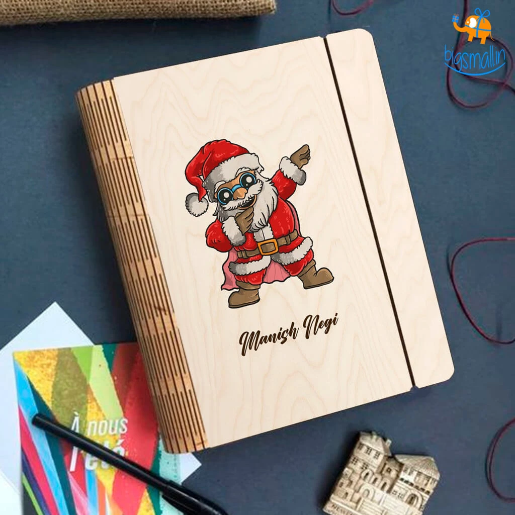 Chitra Chaya Personalized Santa Wooden Binder With Elastic Strap | COD Not Available