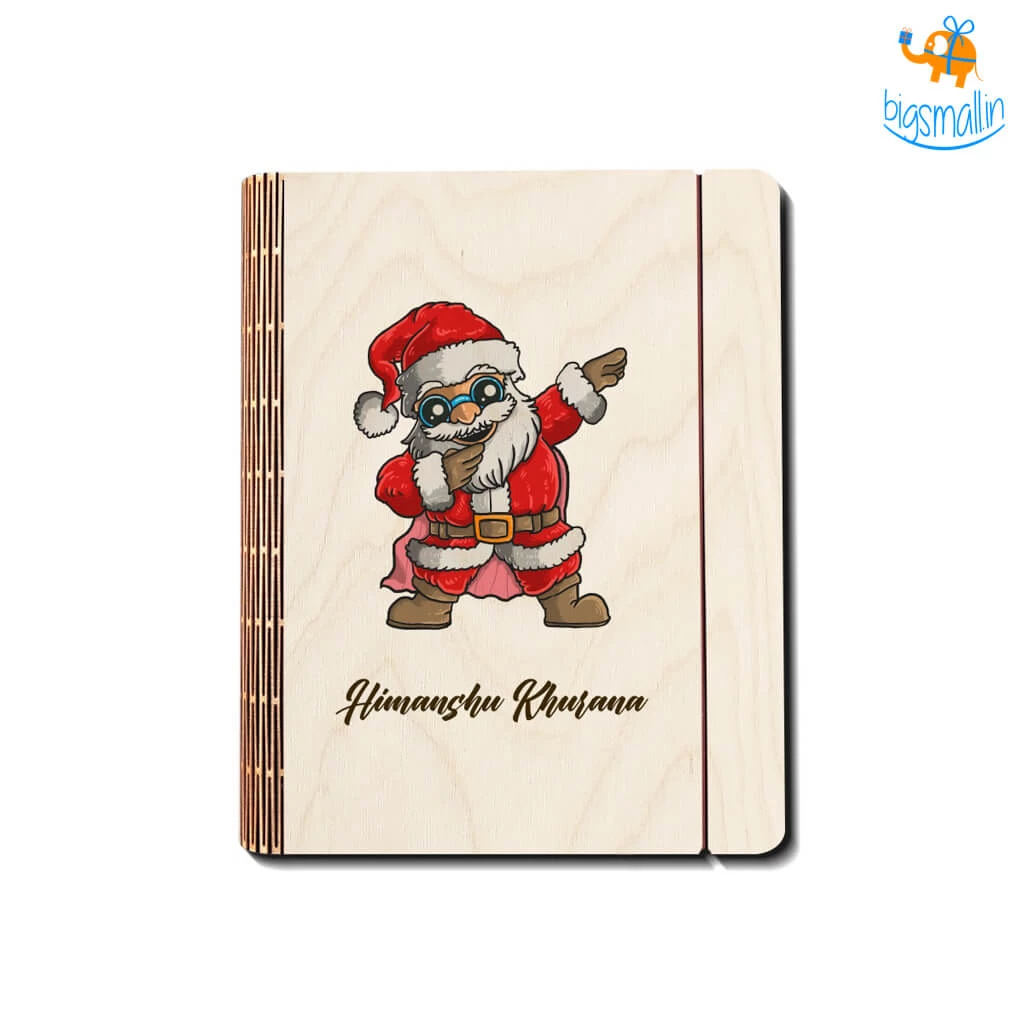 Chitra Chaya Personalized Santa Wooden Binder With Elastic Strap | COD Not Available