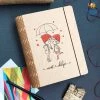 Chitra Chaya Personalized Couple In Love Wooden Binder With Elastic Strap | COD Not Available