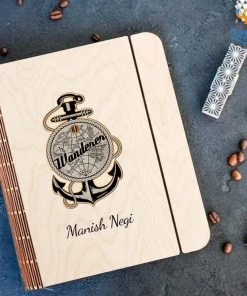 Chitra Chaya Personalized Wanderer Wooden Binder With Elastic Strap | COD Not Available