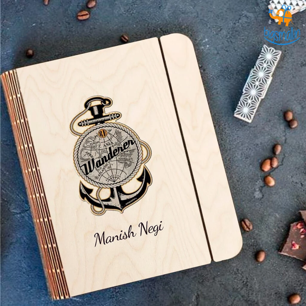 Chitra Chaya Personalized Wanderer Wooden Binder With Elastic Strap | COD Not Available