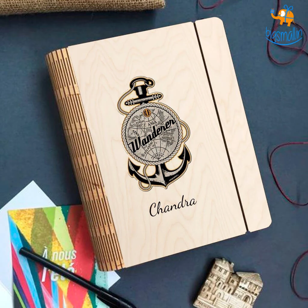 Chitra Chaya Personalized Wanderer Wooden Binder With Elastic Strap | COD Not Available