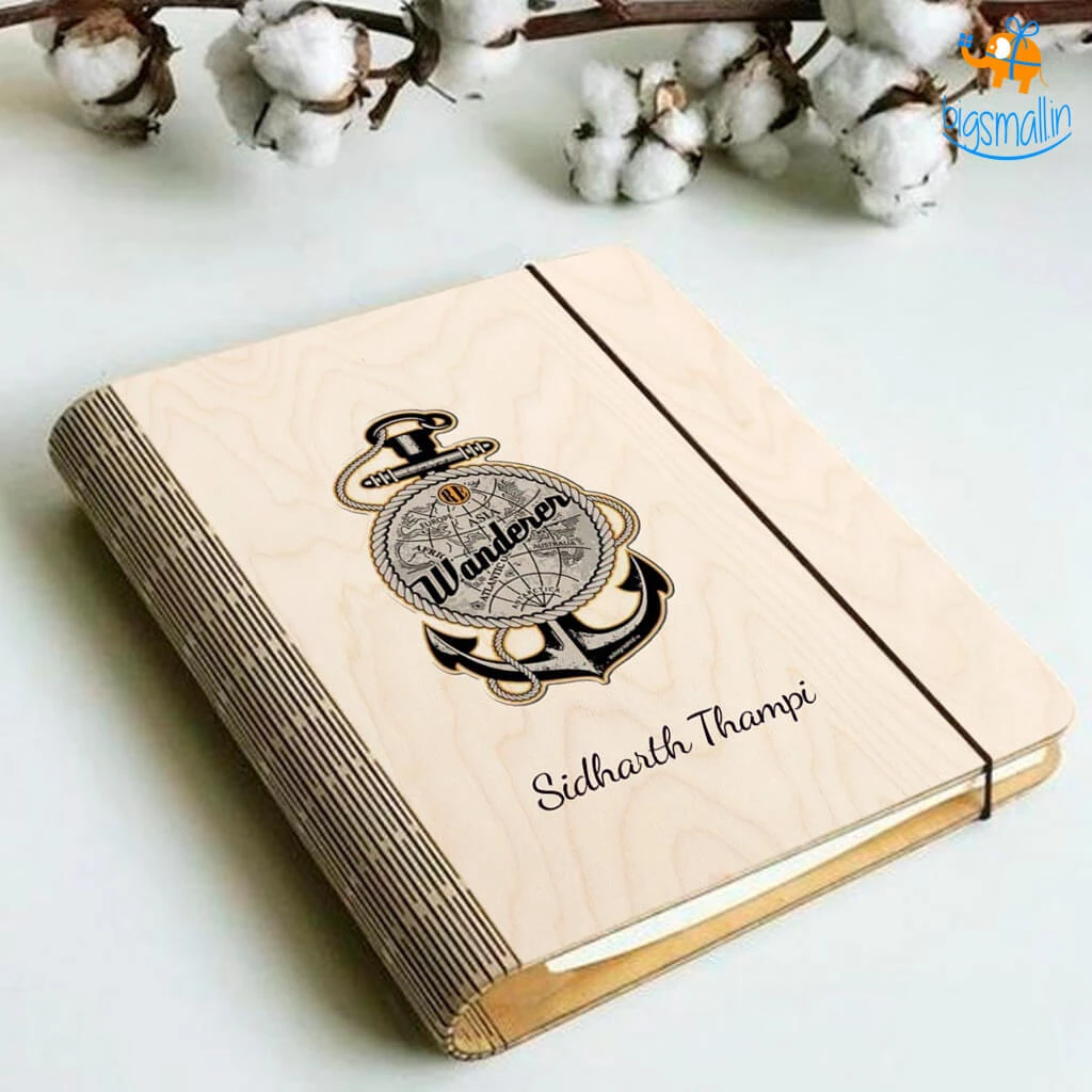 Chitra Chaya Personalized Wanderer Wooden Binder With Elastic Strap | COD Not Available