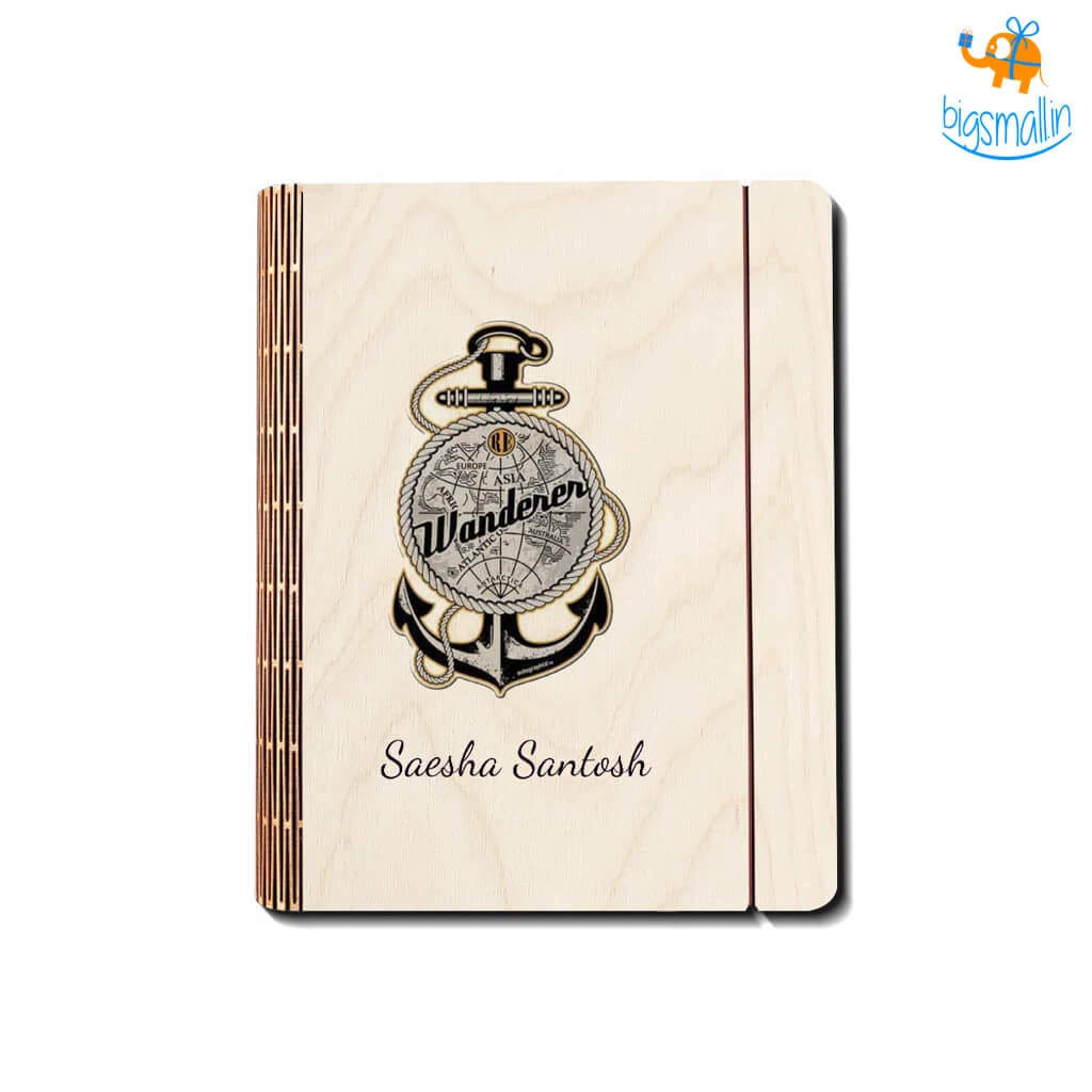 Chitra Chaya Personalized Wanderer Wooden Binder With Elastic Strap | COD Not Available