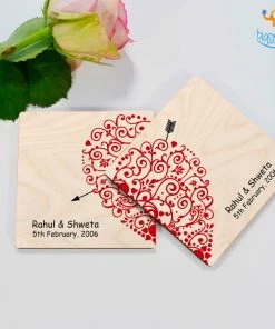 Chitra Chaya Personalized Wedding Anniversary Wooden Coasters | COD Not Available