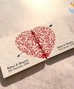 Chitra Chaya Personalized Wedding Anniversary Wooden Coasters | COD Not Available