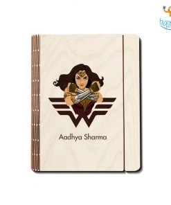 Chitra Chaya Personalized Wonder Woman Theme Wooden Binder Diary | COD Not Available