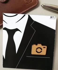 DesignWesign All Of It Camera Wooden Brooch