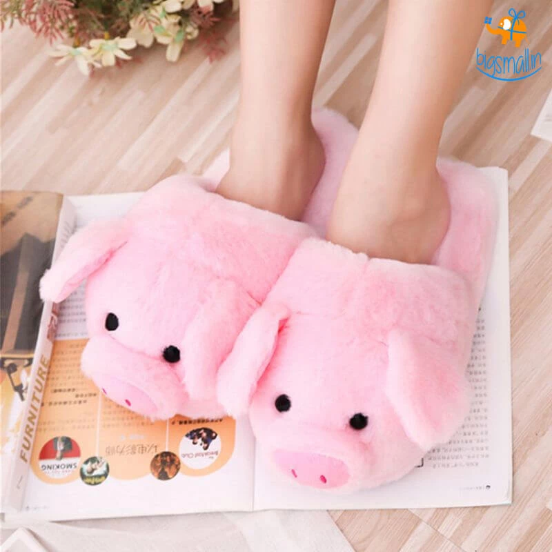 VinnyC Piggy Plush Slippers (UK Size 4-8.5)