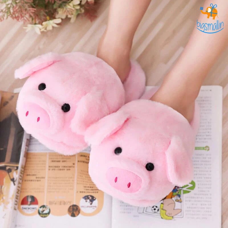 VinnyC Piggy Plush Slippers (UK Size 4-8.5)