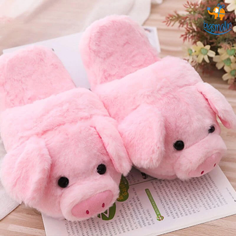 VinnyC Piggy Plush Slippers (UK Size 4-8.5)