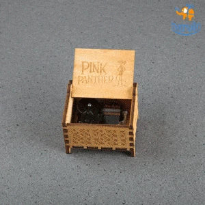 AmyLi Pink Panther Music Box With Automatic Key