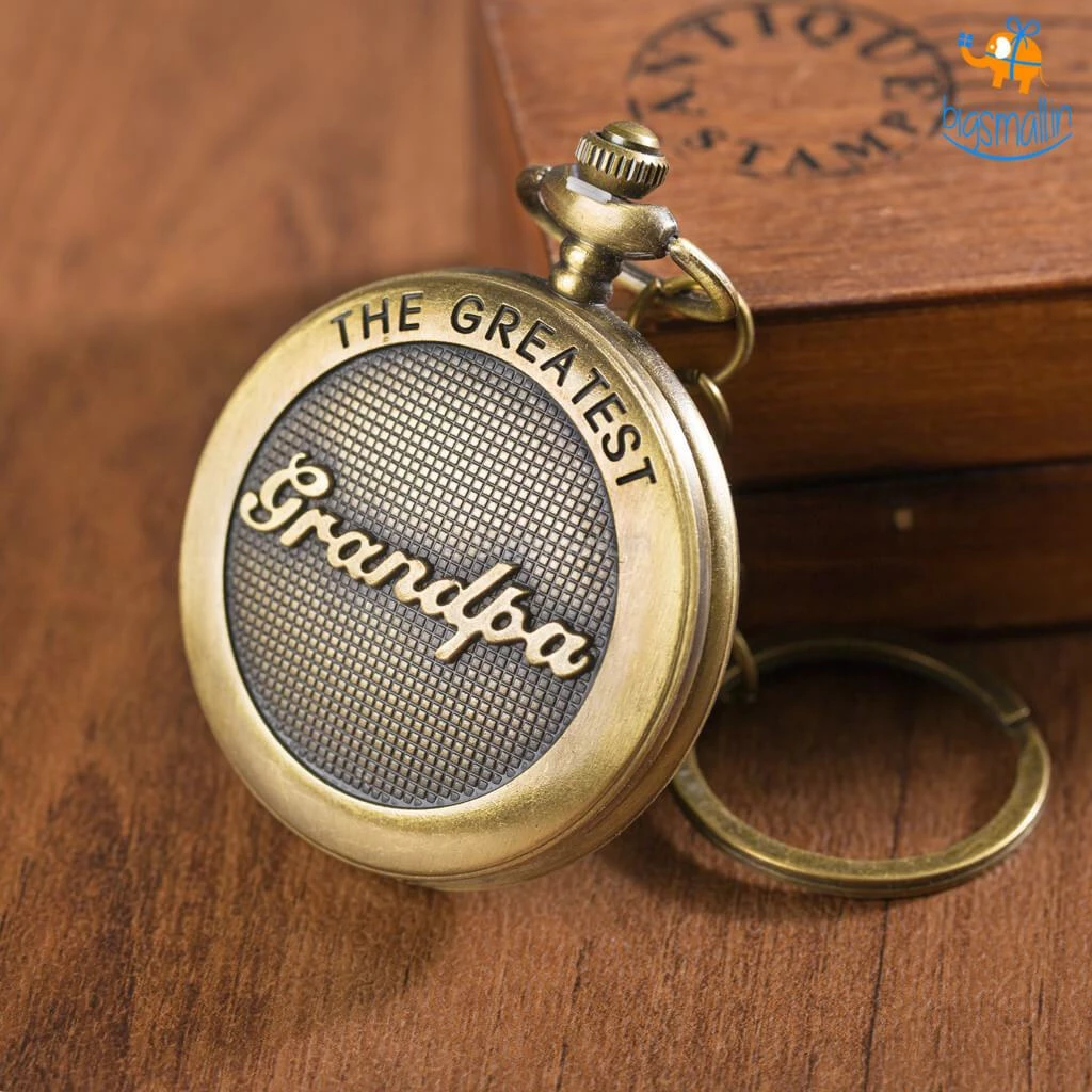 Bigsmall_hmk Father's Day Grandpa Pocket Watch Keychain