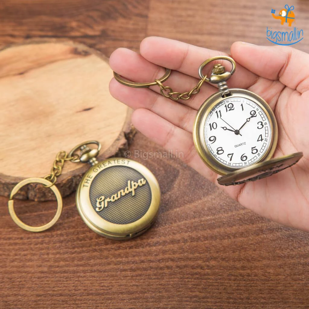 Bigsmall_hmk Father's Day Grandpa Pocket Watch Keychain