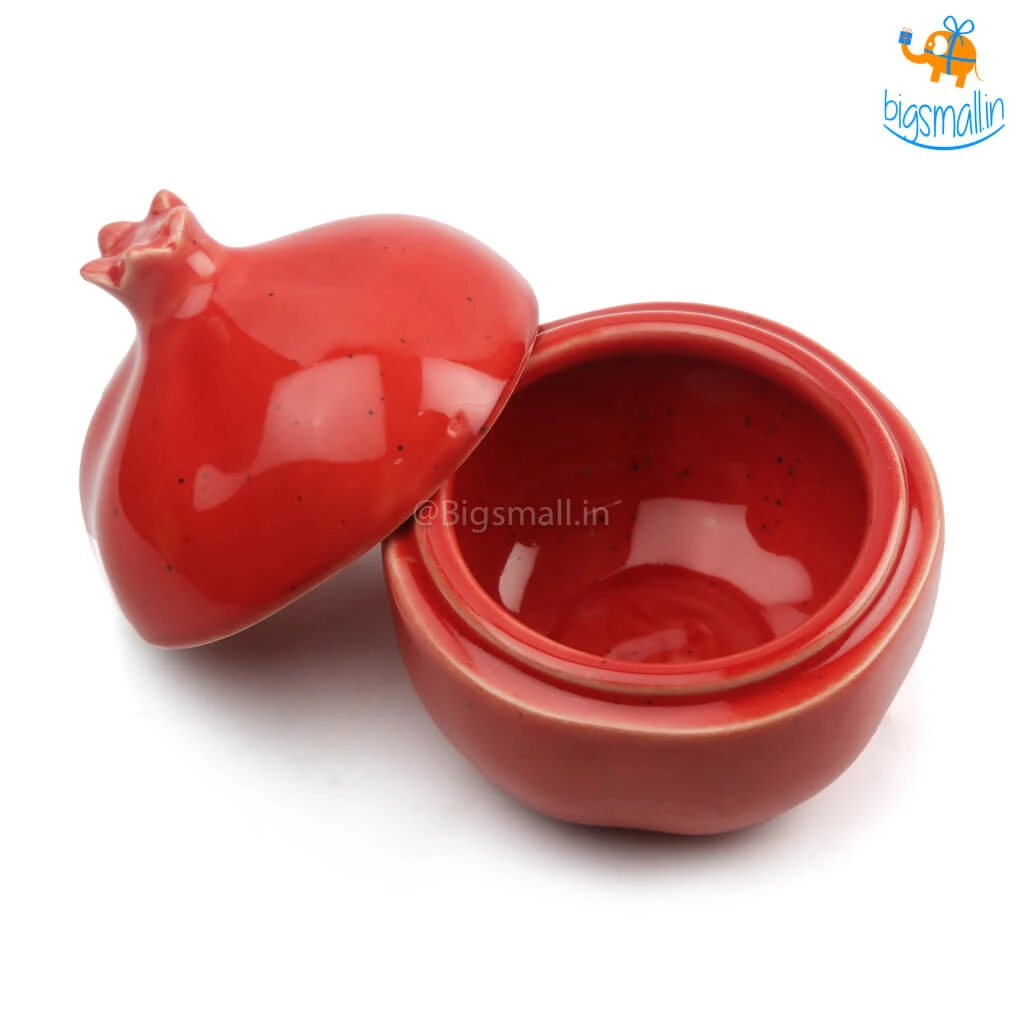 Fancy Pomegranate Ceramic Storage With Lid All Of It