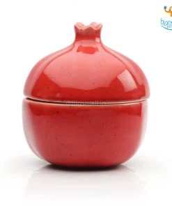 Fancy Pomegranate Ceramic Storage With Lid All Of It