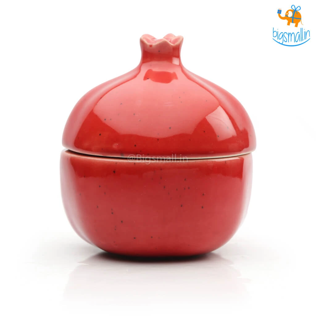 Fancy Pomegranate Ceramic Storage With Lid All Of It