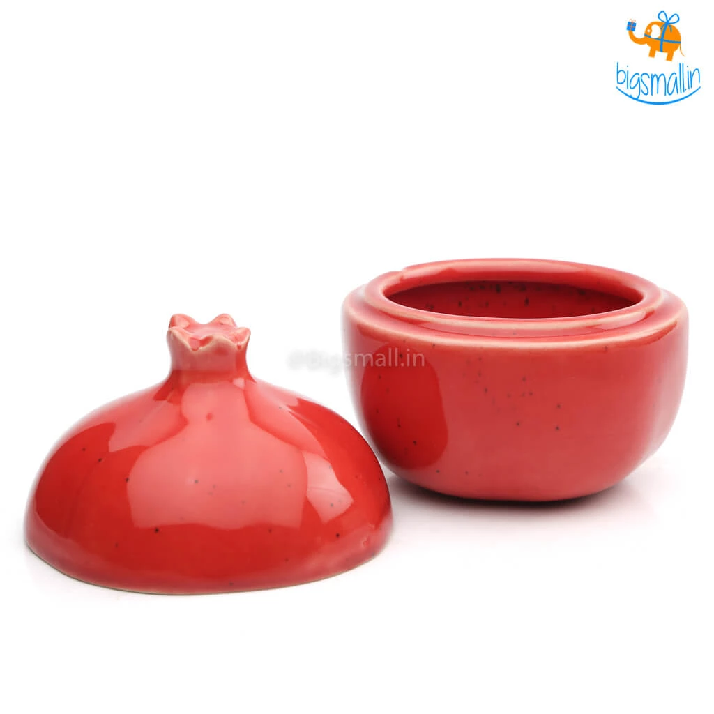Fancy Pomegranate Ceramic Storage With Lid All Of It