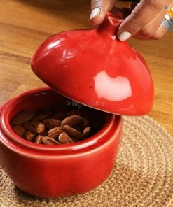 Fancy Pomegranate Ceramic Storage With Lid All Of It