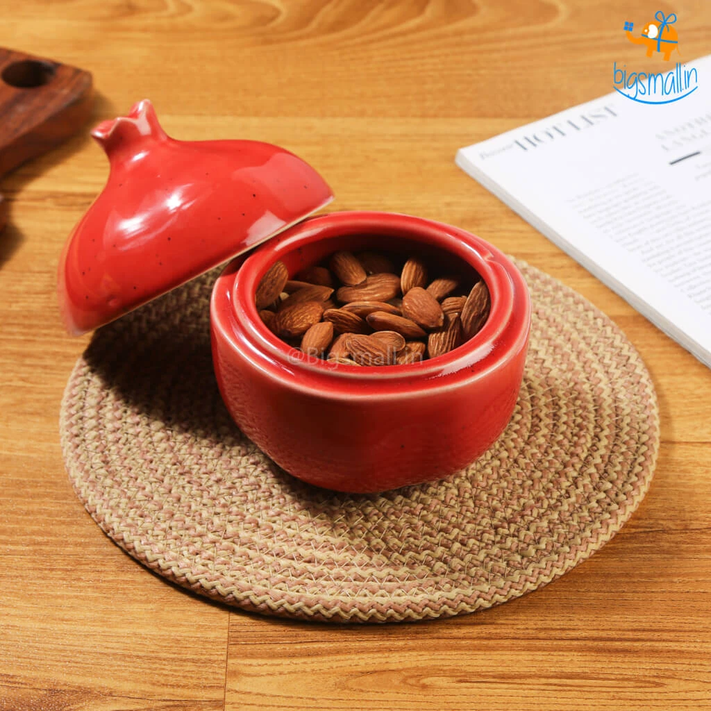 Fancy Pomegranate Ceramic Storage With Lid All Of It