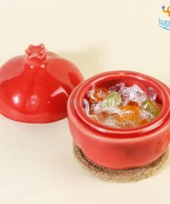 Fancy Pomegranate Ceramic Storage With Lid All Of It