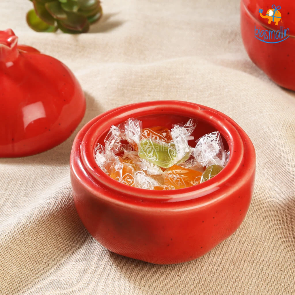 Fancy Pomegranate Ceramic Storage With Lid All Of It