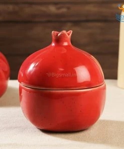 Fancy Pomegranate Ceramic Storage With Lid All Of It