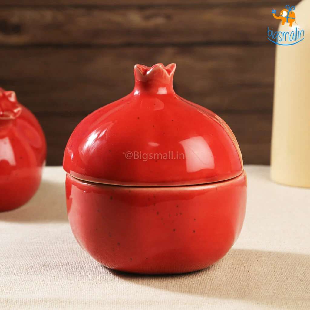 Fancy Pomegranate Ceramic Storage With Lid All Of It