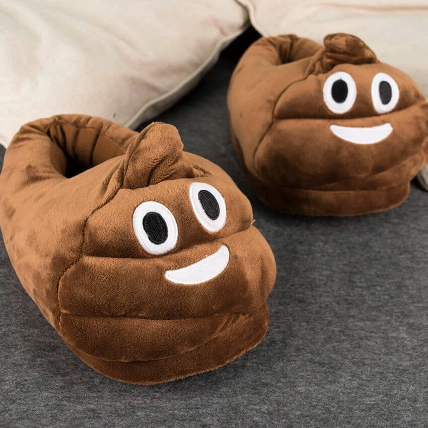 Bigsmall_hmk Poop Emoji Plush Slippers (UK 3 - UK 6) All Of It