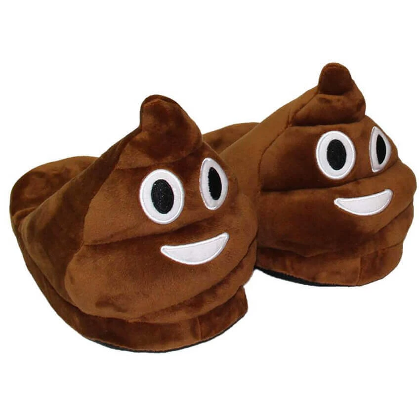Bigsmall_hmk Poop Emoji Plush Slippers (UK 3 - UK 6) All Of It