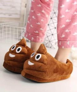 Bigsmall_hmk Poop Emoji Plush Slippers (UK 3 - UK 6) All Of It