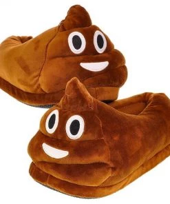 Bigsmall_hmk Poop Emoji Plush Slippers (UK 3 - UK 6) All Of It