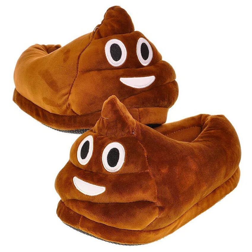 Bigsmall_hmk Poop Emoji Plush Slippers (UK 3 - UK 6) All Of It