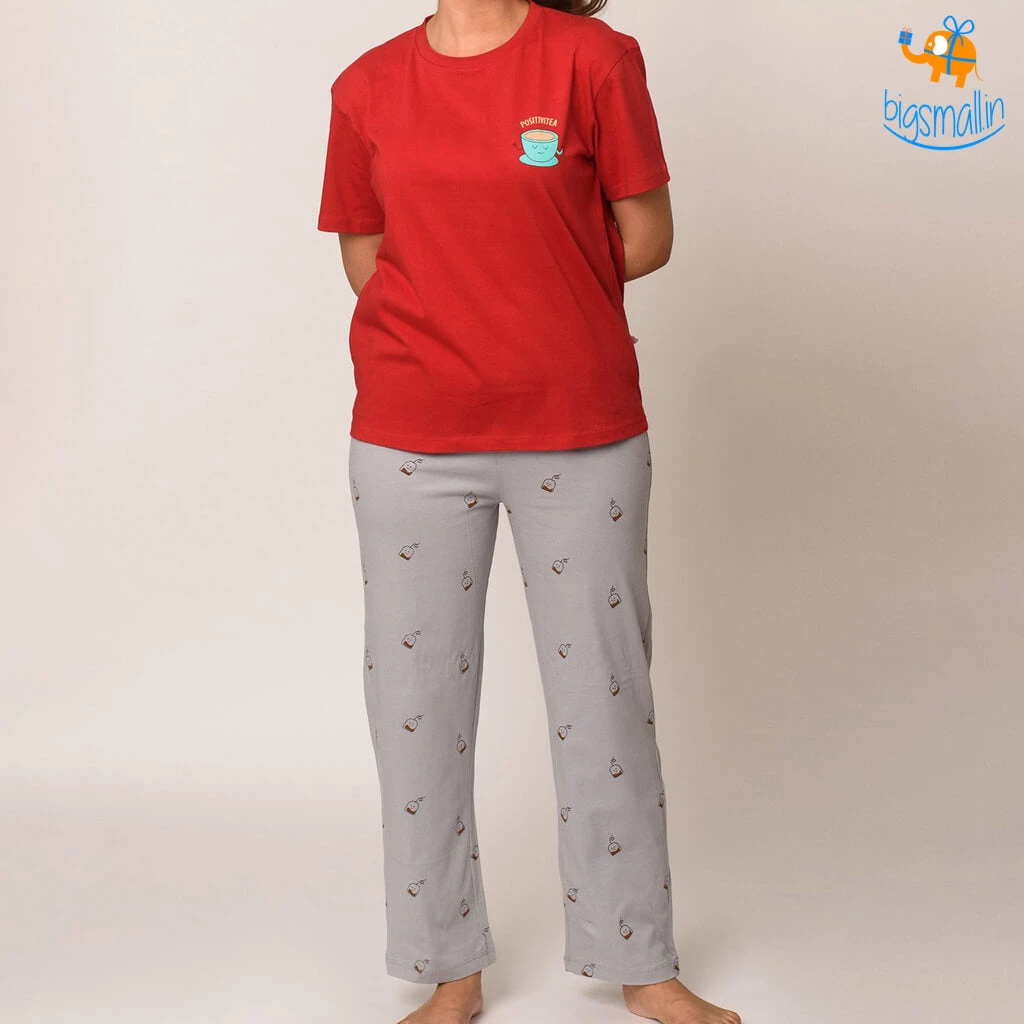 Bigsmall_soxytoes All Of It Positivitea Pyjama & T-Shirt Set