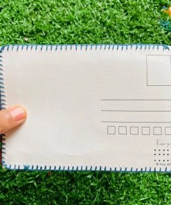 Kissa Goi Handmade Blue Bouquet Embroidered Postcard All Of It