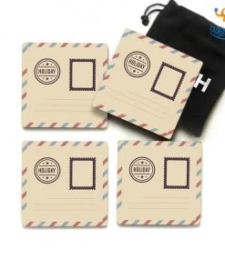 Mooch Design Studio Postcard Print Coaster - Set Of 4