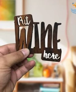 Bigsmall_cc Put Wine Here Laser Cut Wooden Coasters Father's Day