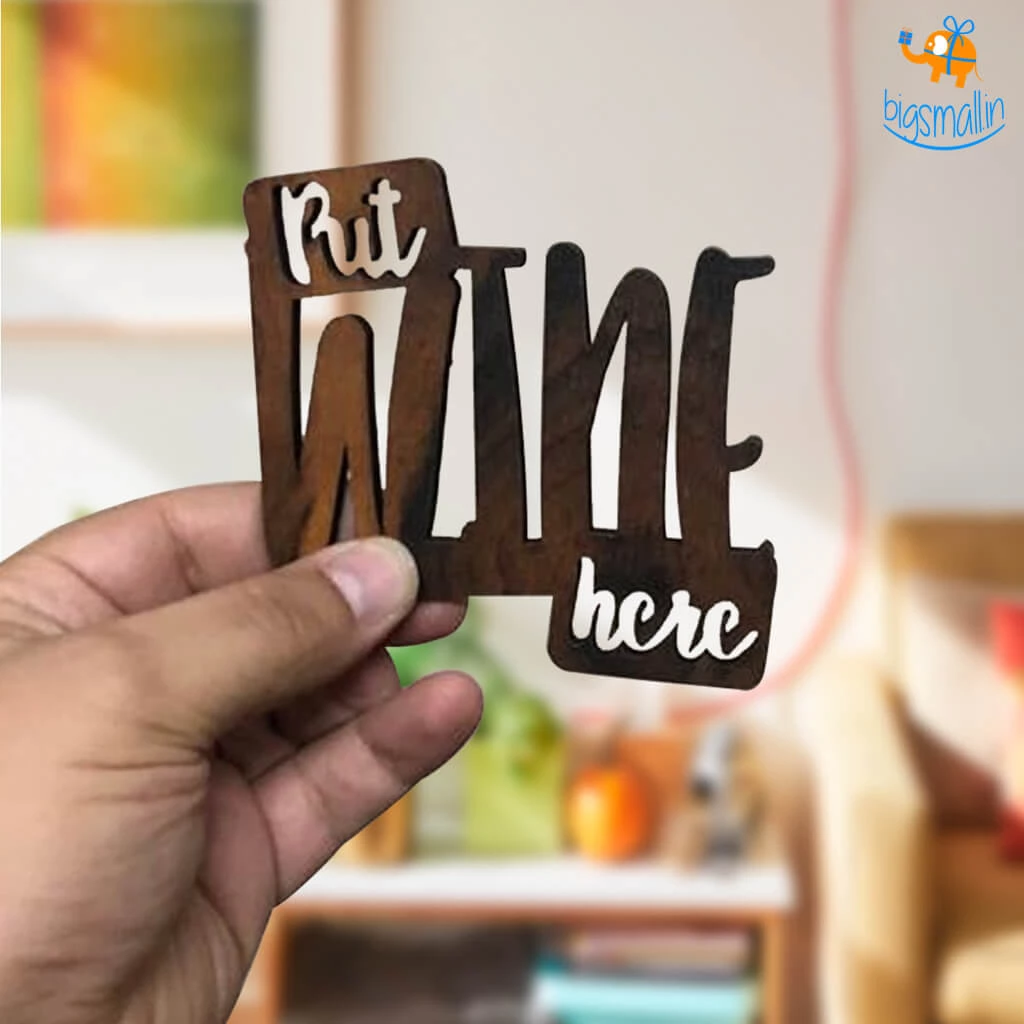 Bigsmall_cc Put Wine Here Laser Cut Wooden Coasters Father's Day