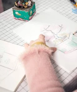 Dream Beans DIY Music Box Wooden Puzzle - Cherry Blossom Tree