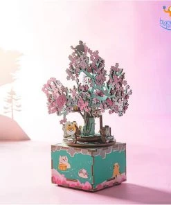 Dream Beans DIY Music Box Wooden Puzzle - Cherry Blossom Tree