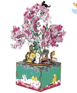 Dream Beans DIY Music Box Wooden Puzzle - Cherry Blossom Tree