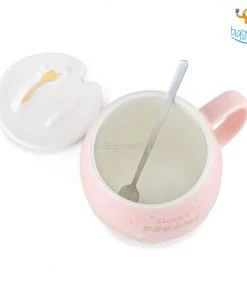 Bigsmall_hmk Rainbow Mug With 3D Lid & Spoon