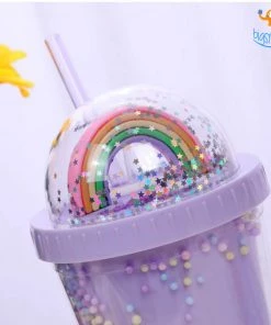 Big Daddy Pastel Rainbow Sipper Bottle With Straw